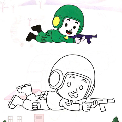 Bé Tô Màu Chú Bộ Đội