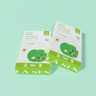 Bột Lá Sen Sấy Lạnh Nguyên Chất Hộp 30g - Ngủ ngon, giảm mỡ máu, giảm cân, mát gan, mờ nám, tàn nhang, đẹp da
