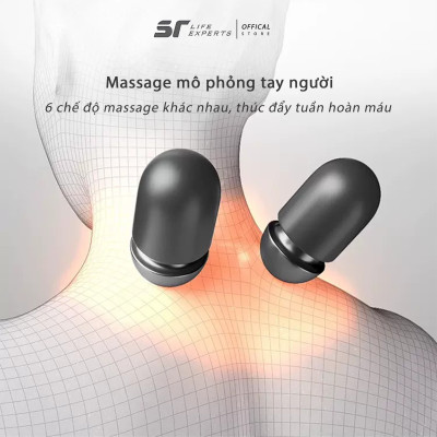 Gối Đầu Tích Hợp Massage Chườm Nóng, Gối Ngủ Cao Su Non Thư Giãn, Kê Cổ Giảm Đau Mõi Cổ Vai Gáy, Ngủ Ngáy - Sairui