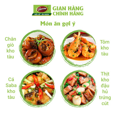Combo 1 hộp (20 gói) Gia Vị Thịt Kho Tàu Barona 80g ướp ngon chuẩn vị không cần nêm nếm