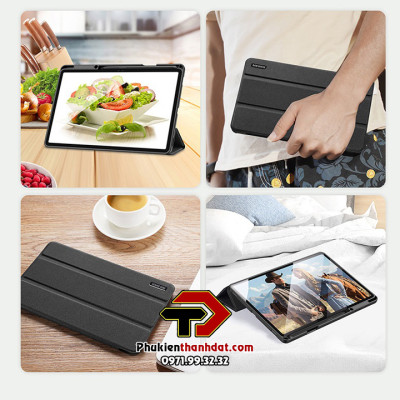 Bao da có ngăn để bút dành cho Samsung Galaxy Tab S7 FE chính hãng Dux Ducis Domo  - Hàng chính hãng