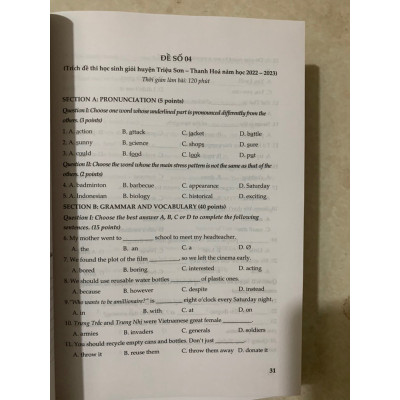 Sách - Tuyển chọn đề thi học sinh giỏi Tiếng anh lớp 6 (CT SGK mới)