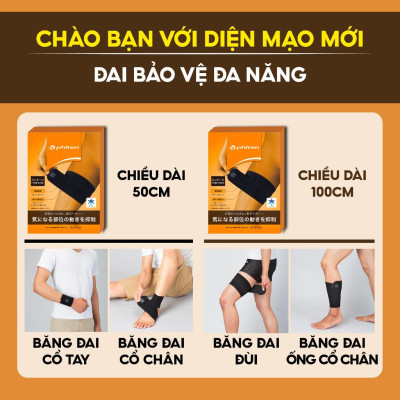 Băng quấn đa năng Phiten Suporter metax fixed band (Cổ tay, cổ chân, đùi, bắp chân) AP245053/AP245063