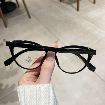 Kính Mắt mèo thời trang thiết kế đơn giản gọng nhựa dẻo màu đen siêu bền, siêu nhẹ