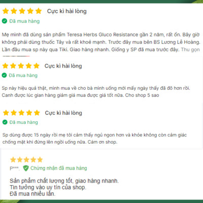 Viên Uống Hỗ Trợ Tiểu Đường Ổn Định Đường Huyết Teresa Herbs GlucoResistance Nhập Khẩu Mỹ – 90 Viên