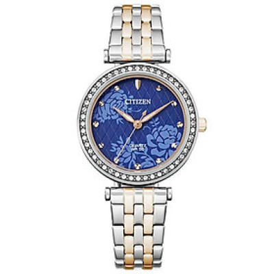 Đồng Hồ Nữ Citizen Đính Đá Swarovski Dây Thép Không Gỉ ER0218-53L - Mặt Xanh