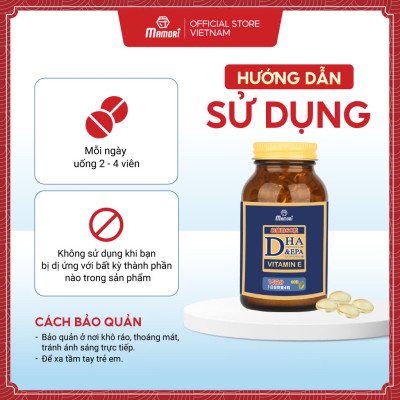 Combo 2 Hộp Viên Uống Bổ Xung DHA + EPA + Vitamin E Mamori Giúp Tăng Cường Trí Nhớ Tăng cường Thị Lực và Sức Khỏe Tim Mạch (455 mg x 60 viên)