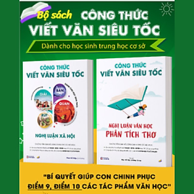 Bộ sách Công Thức Viết Văn Siêu Tốc cấp 2 - cô Phan Hồ Điệp, có kèm video hướng dẫn( SP chính hãng)