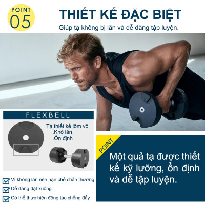 NUOBELL FLEXBELL - QUẢ TẠ TAY 36KG (16 CẤP ĐIỀU CHỈNH TRỌNG LƯỢNG) TẬP GYM TẬP THỂ DỤC TẬP TẠ TẬP LUYỆN CƠ BẮP