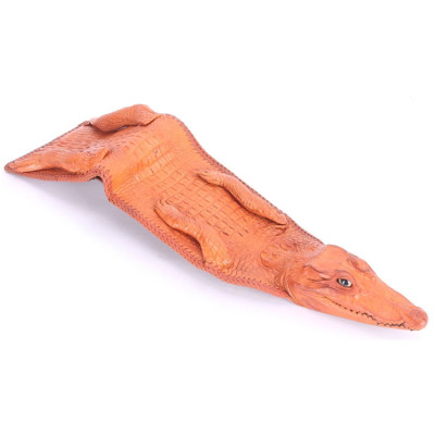 HJ2272 - Bóp nam Huy Hoàng da cá sấu nguyên con vip màu vàng bò