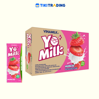 Thùng 48 hộp sữa chua uống hương dâu Yomilk 170ml