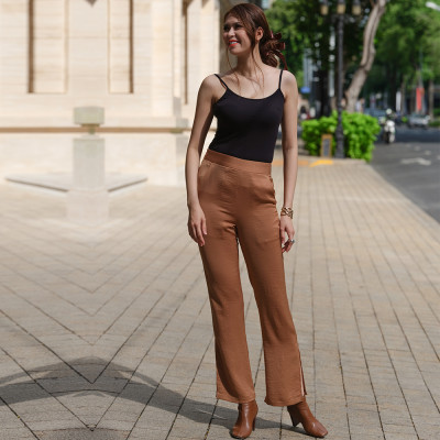 Quần Ống Suông Quần Xẻ Tà Thời trang thiết kế Hity PAN046 (Cafe Latte)