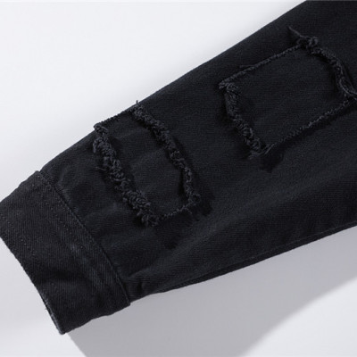 Áo khoác Jeans Nam Đen túi vuông 