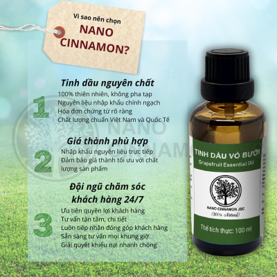 Tinh dầu Tràm Trà thiên nhiên nguyên chất Nano Cinnamon 10/30/50/100ml - cải thiện da dầu mụn. Có kiểm định