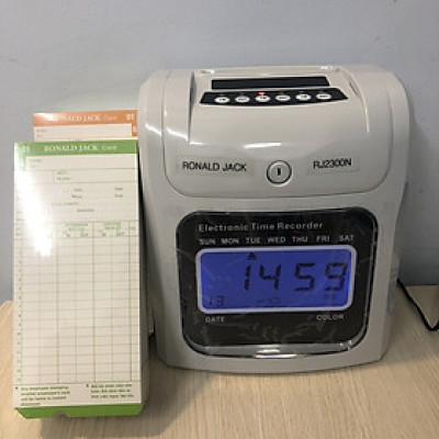 MÁY CHẤM CÔNG THẺ GIẤY RONALD JACK RJ2300-CHẤM CÔNG 3 CA- HÀNG NHẬP KHẨU