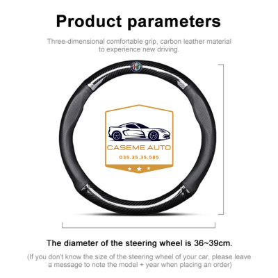 Bọc Vô Lăng Da Vân Carbon Có Đính Kèm Logo Theo Hãng Xe - Hàng Chính Hãng