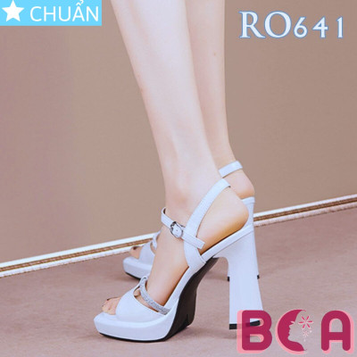 Giày nữ đẹp hở mũi cao 8 phân RO641 ROSATA tại BCASHOP nhấn bằng sợi kim tuyến lấp lánh siêu sang