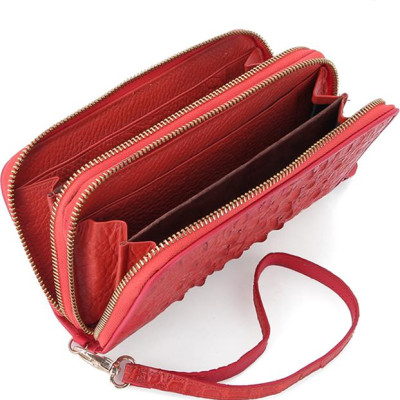 Ví Da Cá Sấu 2 Khóa Nguyên Con Huy Hoàng HT3265 (10,5 x 19 cm) - Đỏ