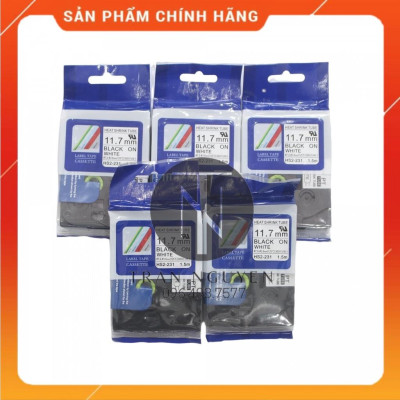 [Combo 3] Ống co nhiệt Brother HS2-231 - Đen nền trắng 11.7mm x 1.5m - Hàng nhập khẩu