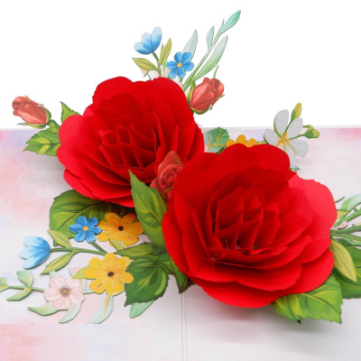 Thiệp 3D Hoa Hồng Đỏ Sang Trọng – Thiệp Pop Up Lãng Mạn, Tặng Sinh Nhật, Lễ Tình Nhân, 8/3, 20/10, F58