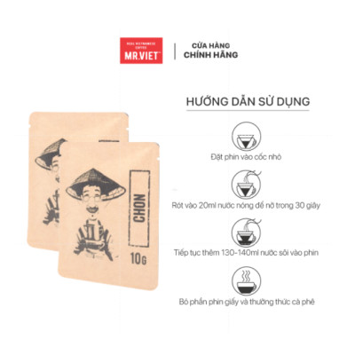 Cà phê phin giấy-  cà phê hương Chồn ( Chon coffee -ground coffee drip bag)100gr