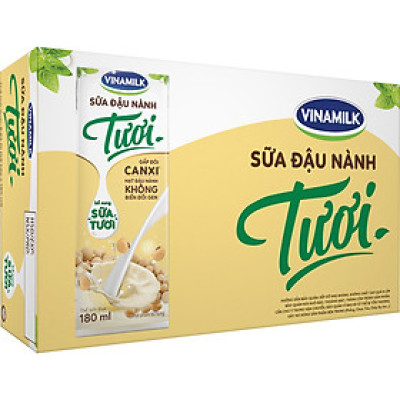 Thùng Sữa đậu nành Tươi Vinamilk 180ml - 48 hộp/Thùng