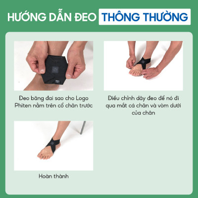 Đai cổ chân mềm Phiten Metax Supporter Ankle Soft Type Super Light AP241003/AP241004/AP241005