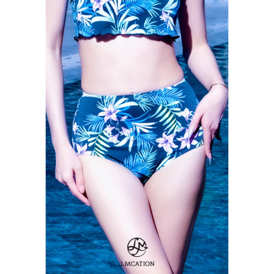 Áo bơi phối bèo LMcation Mira kèm Quần bơi lưng cao LMcation Anita - Vườn đêm