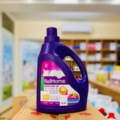 Nước Giặt Xả Công Nghệ Sinh Học Bell Home Tím Hương Hạnh Phúc 3,6KG