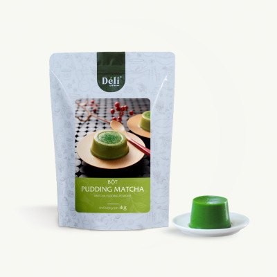 Pudding matcha Déli - Tách lẻ 250gr  - chuyên dùng làm topping trà sữa - thơm béo, mềm mại