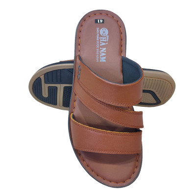 Dép Nam Quai Ngang Da Bò Thật TITI ĐÔ Cao Cấp DNA2155d