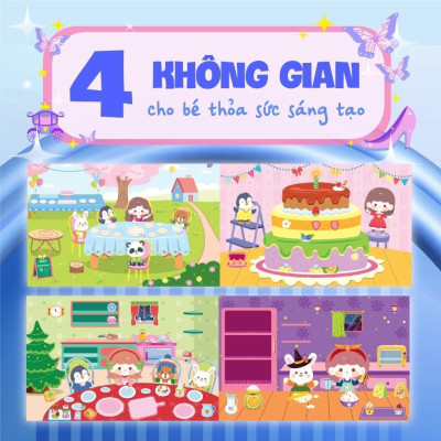 Sách - Trò Chơi Đóng Vai Công Chúa Nhỏ Mika - Bữa Tiệc Ngọt Ngào - Bóc Dán 80+ Sticker Đa Dạng Cho Bé Gái - Megabook