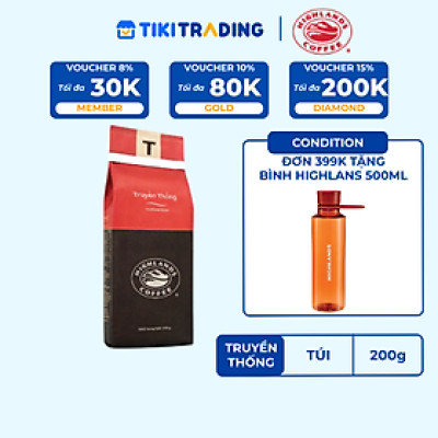 Cà phê Rang xay Truyền Thống Highlands Coffee 200g