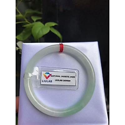 Vòng Tay Đá Cẩm Thạch TR LÝ A 51mmx Dầy 6,5mm Kèm Giấy Kiểm định Liulab No 269469  Chất liệu đá cẩm thạch tự nhiên trắng Điểm Xanh Lý 1 Bên  Nữ cân nặng 50kg - 56kg đeo ạ