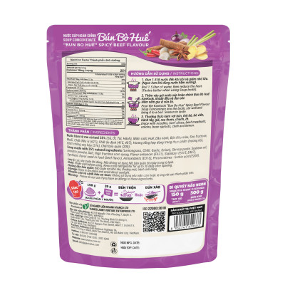 Nước Xốt (Sốt) Cô Đặc Vị Bún Bò Huế KanKook Gói 210g Nấu/Trộn Ăn Liền Vị Hoàn Chỉnh Chuẩn Vị Bún Bò Huế