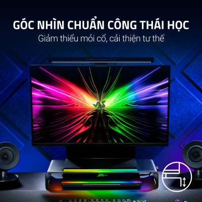 Kệ màn hình Razer Monitor Stand Chroma | Hub USB-C 4 cổng |  Nhôm Anodized Cao Cấp | LED RGB Chroma | Chịu Tải 20kg | Hàng Chính Hãng