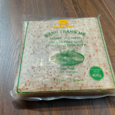 Combo 10 Bánh tráng mè 400g/gói (Bánh tráng mè, bánh tráng gỏi cuốn mè Hồng Phát đặc sản Phan Rang)
