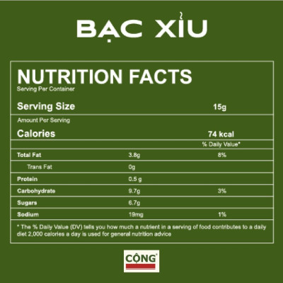 Mẫu dùng thử Cà phê bạc xỉu hòa tan C+ Cộng Cà Phê 1 gói stick 15gr