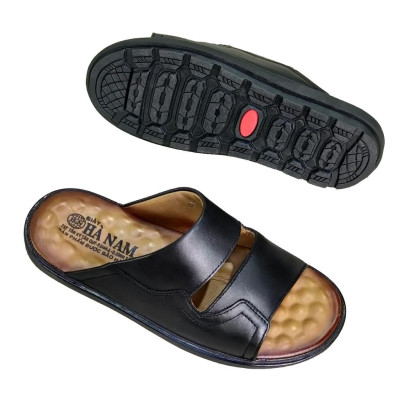 Dép nam quai ngang da bò thật TiTi Đô cao cấp DNA2199