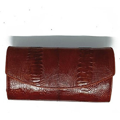 Túi đeo da đà điểu Huy Hoàng da chân màu nâu đỏ HT6417