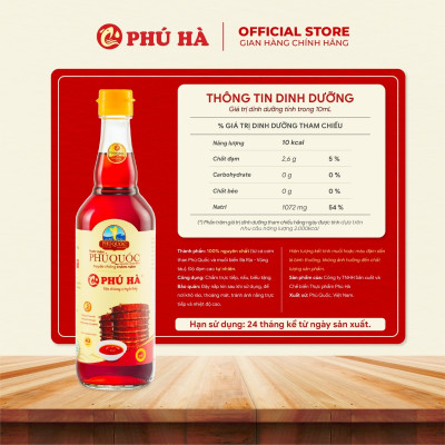 Nước mắm Phú Quốc Chỉ Dẫn Địa Lý Phú Hà 40 độ đạm - Hộp 6 chai 60ml