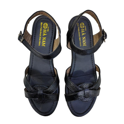 Giày Sandal Nữ Cao Gót HA NAM Da Bò Thật Cao Cấp 4cm DNU2128