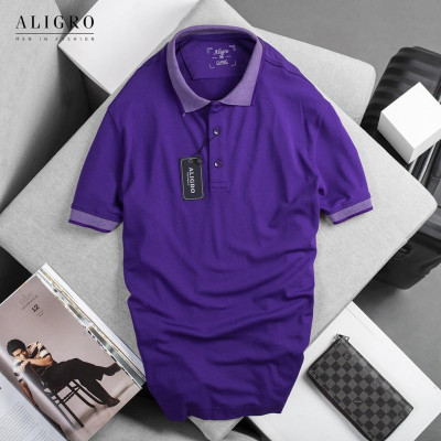 Áo Polo Nam Cộc Tay Trơn Màu Tím ALIGRO ALGPLO27