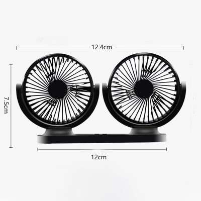 Quạt Đôi Mini Công Suất Lớn, Bền Bỉ, Quay 360 Độ - Dùng nguồn USB Tích Hợp Dùng Trên Xe Ô Tô, Bàn Làm Việc Có 3 Cấp Độ Gió - Tặng Chai Tinh Dầu Thiên Nhiên 10ml
