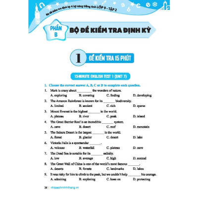 Sách - Global Success - Bộ Đề Kiểm Tra Định Kỳ 4 Kỹ Năng Tiếng Anh Lớp 9 - Có Đáp Án - Tập 2 - Minh Thắng