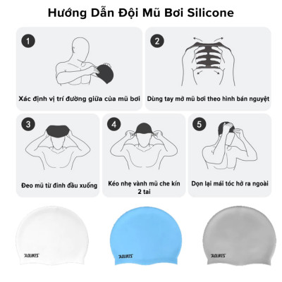 Mũ Bơi Nón Bơi Người Lớn Silicone Siêu Co Giãn Hãng Aolikes AL5010 – Siêu Bền, Mềm, Chống Thấm Nước