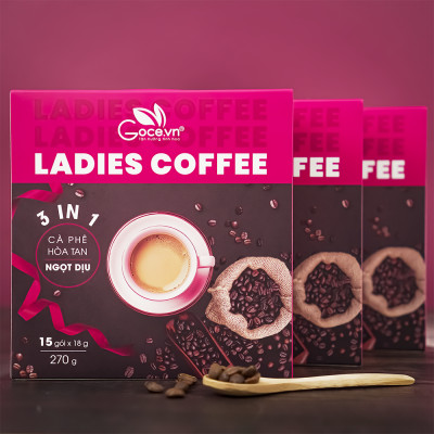 Ladies Coffee - Cafe Nữ hòa tan 3 trong 1 - 270g (15 gói x 18g)