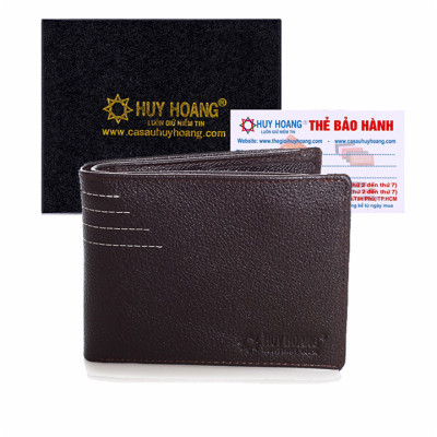 HT2128-29-30 - Ví nam Huy Hoàng viền chỉ màu da, đen, nâu