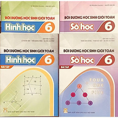 ￼Sách - (Combo 4 cuốn ) Bồi dưỡng học sinh giỏi toán 6 hình học + Số học ( Bài Tập )