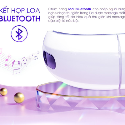 Máy Massage Mắt Nhiệt Hồng Ngoại Buheung MK-321 Giúp thư giãn mắt, gấp gọn 180 độ, BH chính hãng 12 tháng